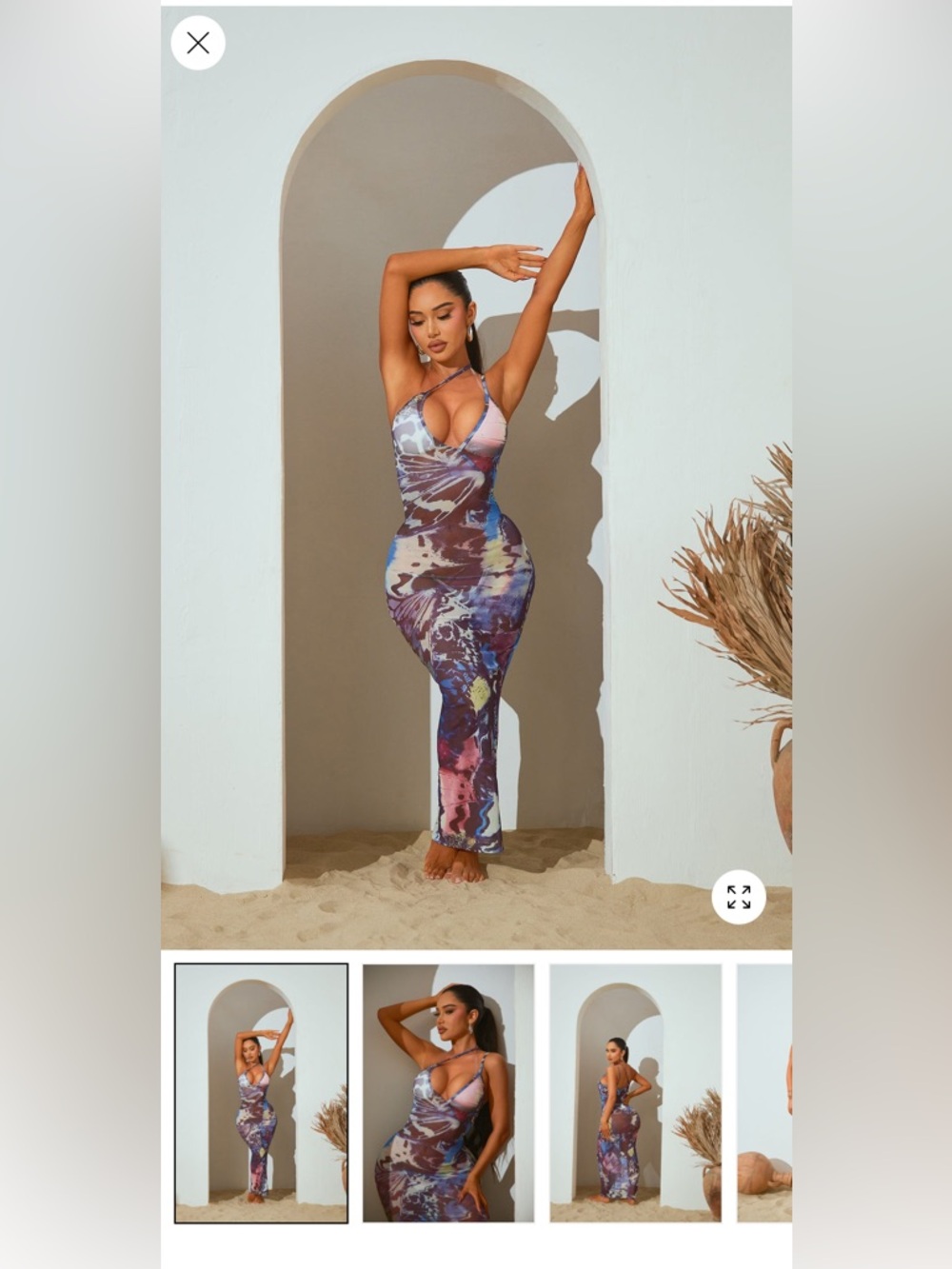 Multicolor Sleeveless Maxi Dress Swim Cover Up